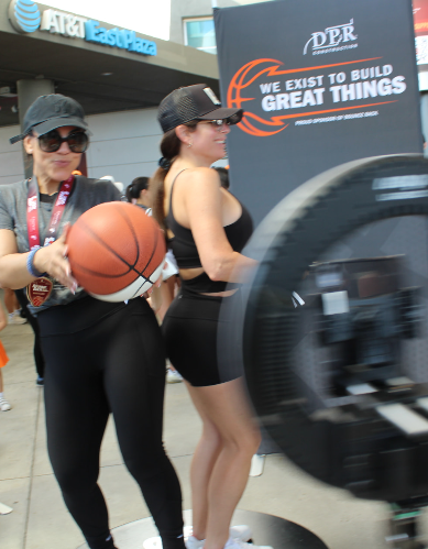 Guests experiencing branded 360 motion with basketball at a DPR activation