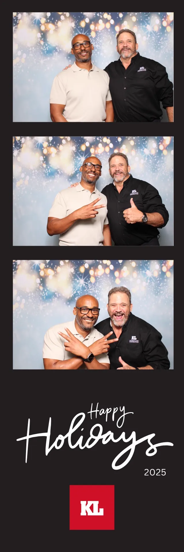 Kaufman Lynn Construction Happy Holidays branded photo booth strip