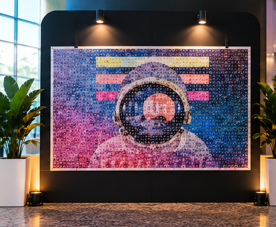 Physical Mosaic photo mosaic at a corporate event