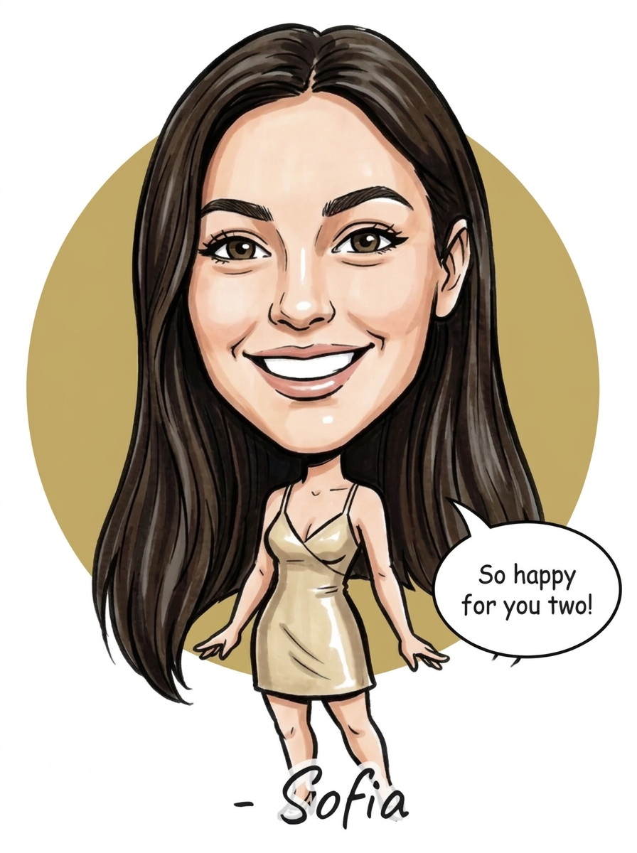 Finished caricature of the guest