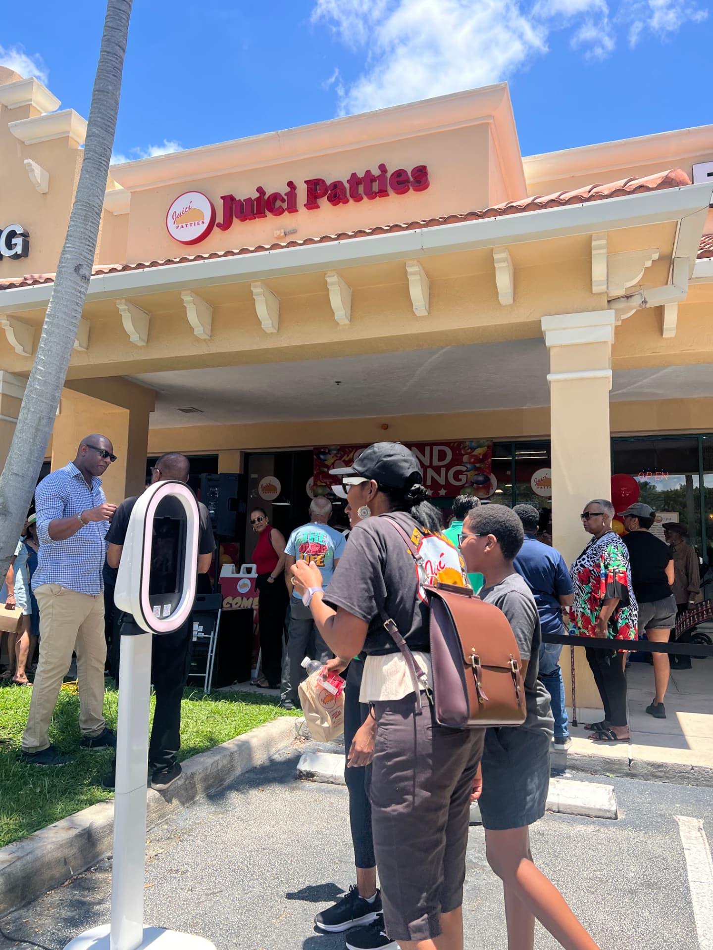 SnapBar photo booth set up outside the Juici Patties West Miramar entrance