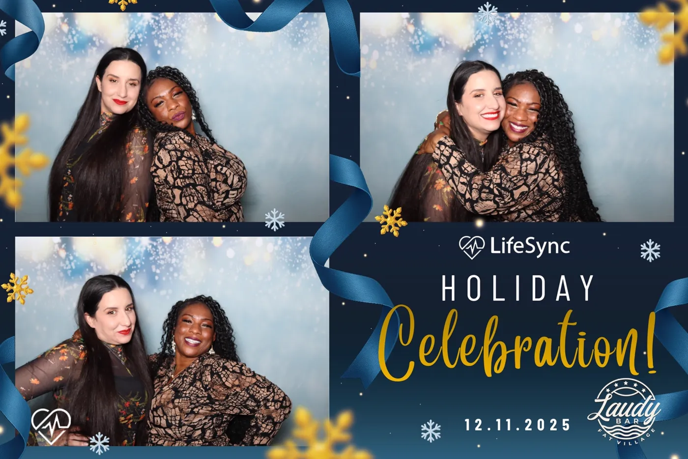 LifeSync Holiday Celebration branded corporate photo booth print at Laudy Bar Fat Village