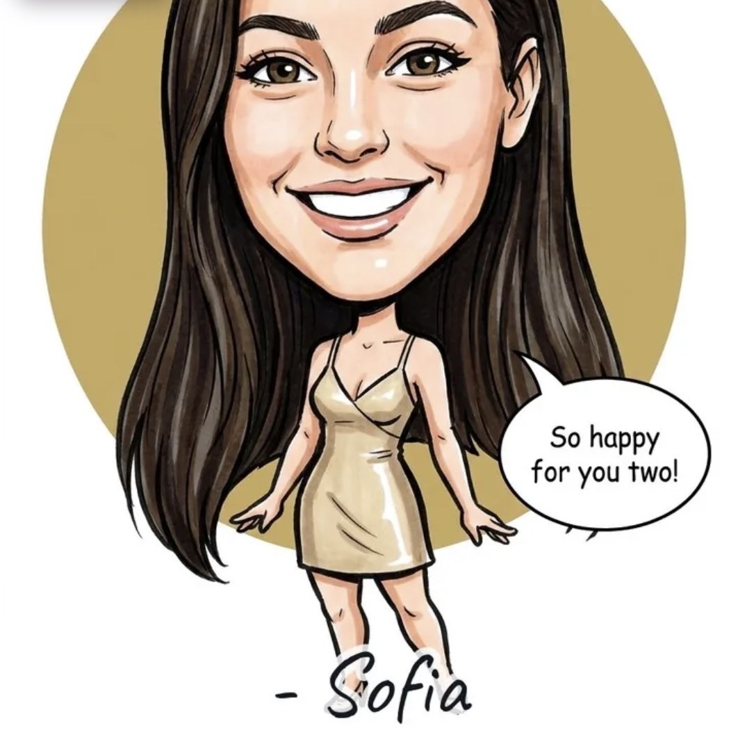 Finished caricature of the guest
