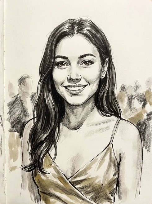 Ink & Charcoal style portrait example
