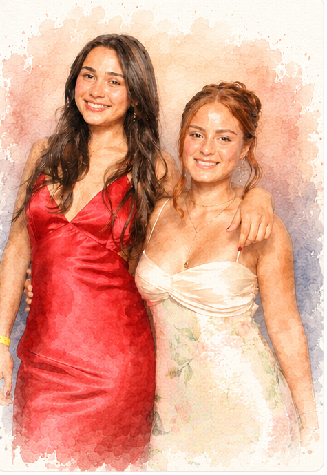 Wedding Guests watercolor artwork