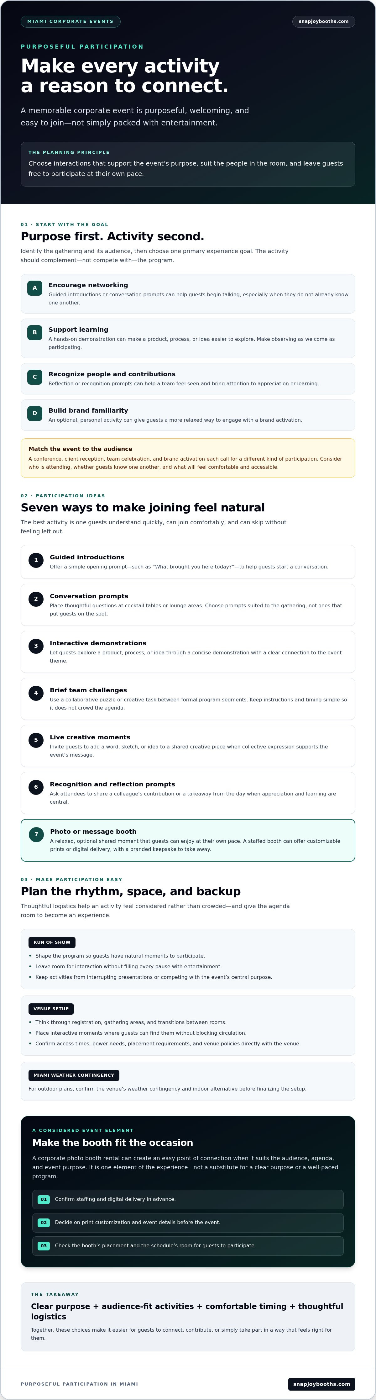 How to Make a Corporate Event Fun in Miami: Ideas Guests Remember infographic