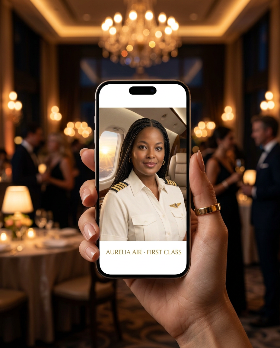 Branded digital portrait for the Future of Travel concept