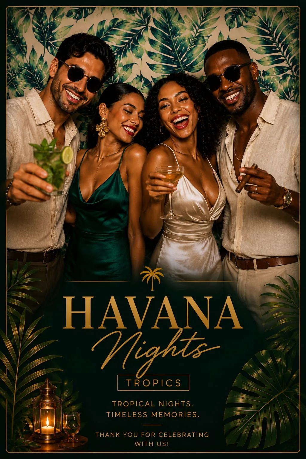Green palm Miami backdrop