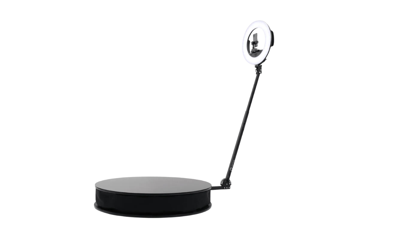 360 video booth platform with ring light